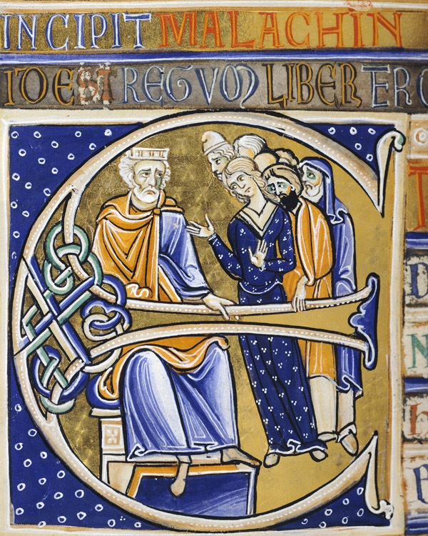 Bibbia di Souvigny. La vecchiaia di Davide (XII secolo), miniatura